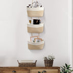 TeoKJ Over the Door Hanging Basket, 3-Tier Woven Cotton Wall-Mounted Storage - Image 7