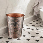 Monarch Abode Handcrafted Metal Wastebasket Trash Can - Image 6