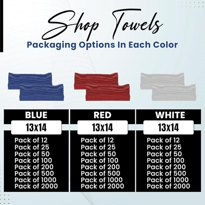 Shop Towels Bulk Cleaning Towel in Bag, Mechanic Cotton Wipes - Image 5