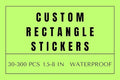 Custom Rectangle Labels, Glossy Waterproof White Vinyl Stickers, 30-300 Pcs by YEYABOA