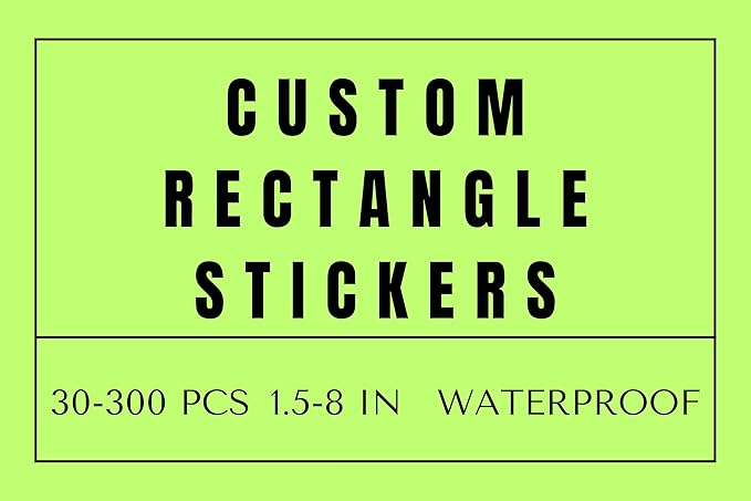 Custom Rectangle Labels, Waterproof Glossy Vinyl Stickers, 30-300 Pcs, 1.5x2 In by YEYABOA