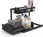 bukfen Under Sink Organizer, Pull Out Cabinet Organizer 2-Tier Slide Out - Image 2