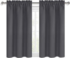 DWCN Kitchen Curtains for Small Windows 45 Inch Length 2 Panels Set, Solid - Image 9