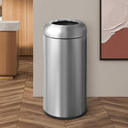BEAMNOVA 16.5 Gallon Trash Can Black Open Top Large Outdoor Indoor Commercial by BEAMNOVA