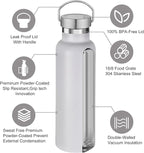 Neihepal White Stainless Steel Water Bottles, 20 Ounce Vacuum Insulated Double - Image 3