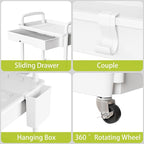 4 Tier Rolling Cart Organizer, Art Craft Diaper Bedside Snack Laundry Room - Image 4
