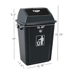 4 Packs 13 Gallon Commercial Heavy-Duty Trash/Garbage Can, Swing Lid Waste - Image 2