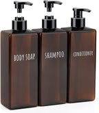 Segbeauty 16.9oz Lotion Dispenser, 500ml Empty Plastic Bathroom Shower Bottles by Segbeauty