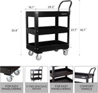 3 Tray 29.3 inch Tool Cart, self Assembly, 300 LBS Capacity Rolling Tool Carts - Image 3