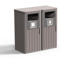 ROJIK 35" Tall Outdoor Trash Can, Weatherproof Resin Garbage Indoor Durable by ROJIK