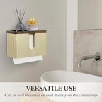 MyGift Deluxe Modern Brass Tone Metal Folded Commercial Paper Towel Holder - Image 2