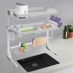 Over The Sink Dish Drying Rack, 2-Tier Stainless Steel Dish Drainer - Image 2