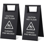 Kigley 2 Pcs Wet Floor Sign, 17 Inch Stainless Steel Caution Wet Floor Sign by Kigley