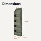 Amazon Basics 5 Tier Over the Door Organizer, 6.4 x 54.5 x 14.9 in, Dark Grey - Image 2