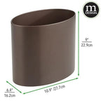 mDesign Stainless Steel Metal Oval Trash Can, 7.9 Liter/2.09 Gallon Wastebasket - Image 4