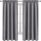 DWCN Grey Room Darkening Blackout Curtains - Image 9