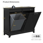 Double Tilt Out Trash Can Cabinet, 10 * 2 Gallon Garbage Trash Bin - Image 2