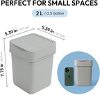 carrotez Mini Trash Can, Countertop Trash Can 2 Liter/ 0.5 Gallon, Mini - Image 5