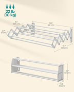 SONGMICS Clothes Drying Rack, Wall-Mounted Drying Rack Clothing, Small - Image 6