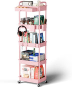5 Tier Rolling Cart Organizer, Bathroom Cart Organizers by Sorgion