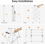 3 Tier Clothes Drying Rack, Foldable & Portable Clothing Drying Rack, - Image 4
