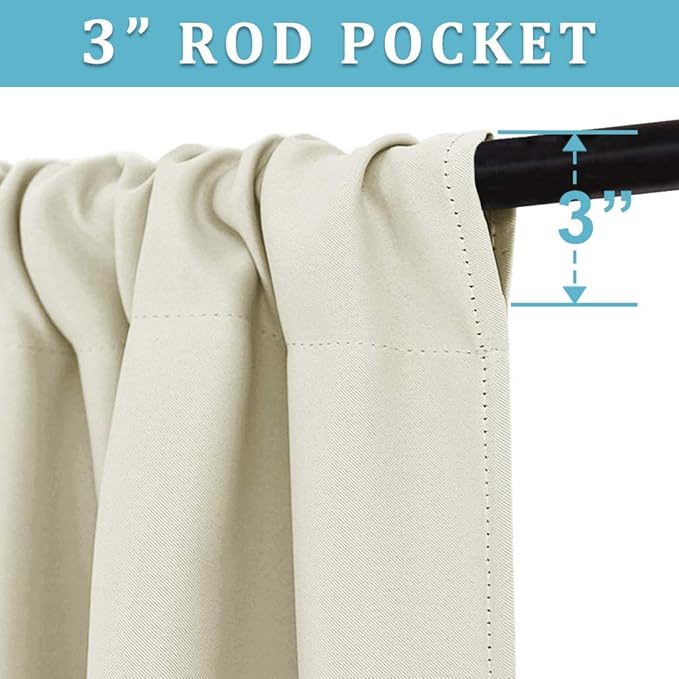 RYB HOME Curtains for Bedroom 72 inches Long, W 34 x L 72, 2 Panels - Image 3