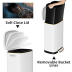13 Gallon Trash Can with Lid, 50L Fingerprint Proof Stainless Steel Kitchen - Image 3