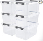 6 Quart Plastic Stackable Storage Latch Bins by Eslite