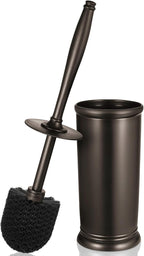 Toilet Bowl Brush Holder Set: Bathroom Deep Cleaning Toilet Scrubber Rim Cleaner by Roleader