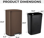 8 Gal Kitchen Trash Can, 30L Recycling or Garbage Bin, Brushed Stainless Steel - Image 2