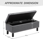 Furnimart 42.5 Inch Storage Ottoman Bench, Flip Top End of Bed Storage Bench - Image 2