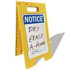 SmartSign 25 x 12 inch “Notice” Write-On Two-Sided Folding Floor Sign, Dry Erase by SmartSign
