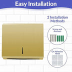 Paper Towel Dispenser Wall Mount, Brushed Gold Stainless Steel Commercial Paper - Image 3