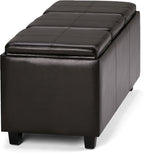 SIMPLIHOME Avalon 42 inch Wide Contemporary Rectangle Storage Ottoman in - Image 10