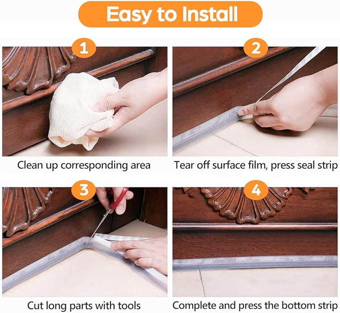 28.9 Ft Door Weather Stripping Door Seal Strip, Silicone Door Draft Stopper - Image 7