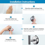 DGYB Large Suction Cup Hooks for Shower Set of 2 Brushed Nickel Towel Hooks for - Image 6
