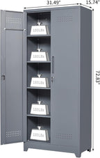 Metal Tool Storage Cabinet, Broom Closet - Image 3