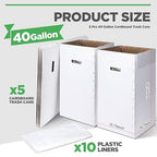 Tioncy 5 Pcs Cardboard Trash Cans Disposable and Reusable Corrugated Cardboard - Image 2