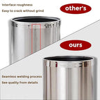 2.6Gallon/10L，Stainless Steel Bathroom Trash Can, Chrome Trash Can - Image 6