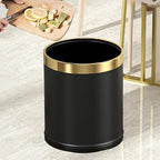 14L/3.7GAL Black and Gold Open Top Trash Can - Image 2