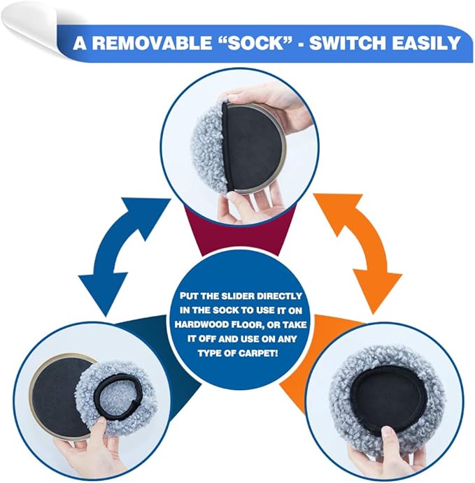 Furniture Sliders Multi-Surface 2-in-1 Reusable Moving Pads - Image 3