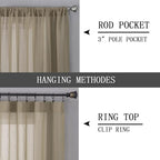 Tollpiz Short Sheer Curtains Linen Textured Living Room Curtain Sheers Light - Image 5