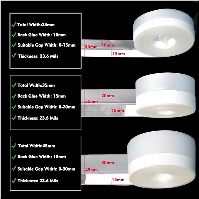 Silicone Seal Weather Stripping Tape 16.5 Feet Strip Bottom Draft Insulation - Image 2