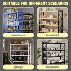 Storage Shelves Heavy Duty, Metal Garage Shelving Units, 4 Tier Storage Rack - Image 5
