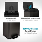 SIMPLI-MAGIC 13.2 Gallon Step Trash Can – Kitchen Garbage Can - Image 4