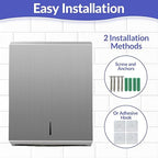 Paper Towel Dispenser Wall Mount, Brushed Stainless Steel Commercial Paper - Image 3