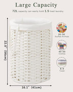 Laundry Hamper Laundry Basket Round 19.0 Gal Handwoven Rattan Laundry Basket - Image 5