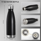 VEGOND 17oz Stainless Steel Water Bottles, Reusable Metal Sports Water Bottle - Image 3