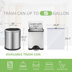 15 Gallon 120 Counts Strong Tall Kitchen Drawstring Trash Bags by Teivio - Image 2