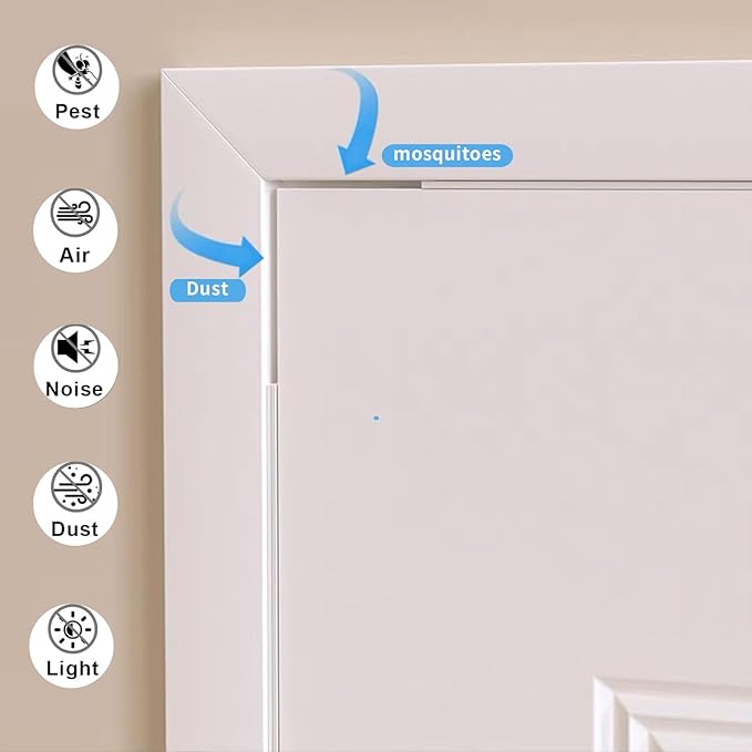 Weather Stripping Door Seal White, 1/2Inch Wide X 1/4 Inch Thick, Air - Image 6